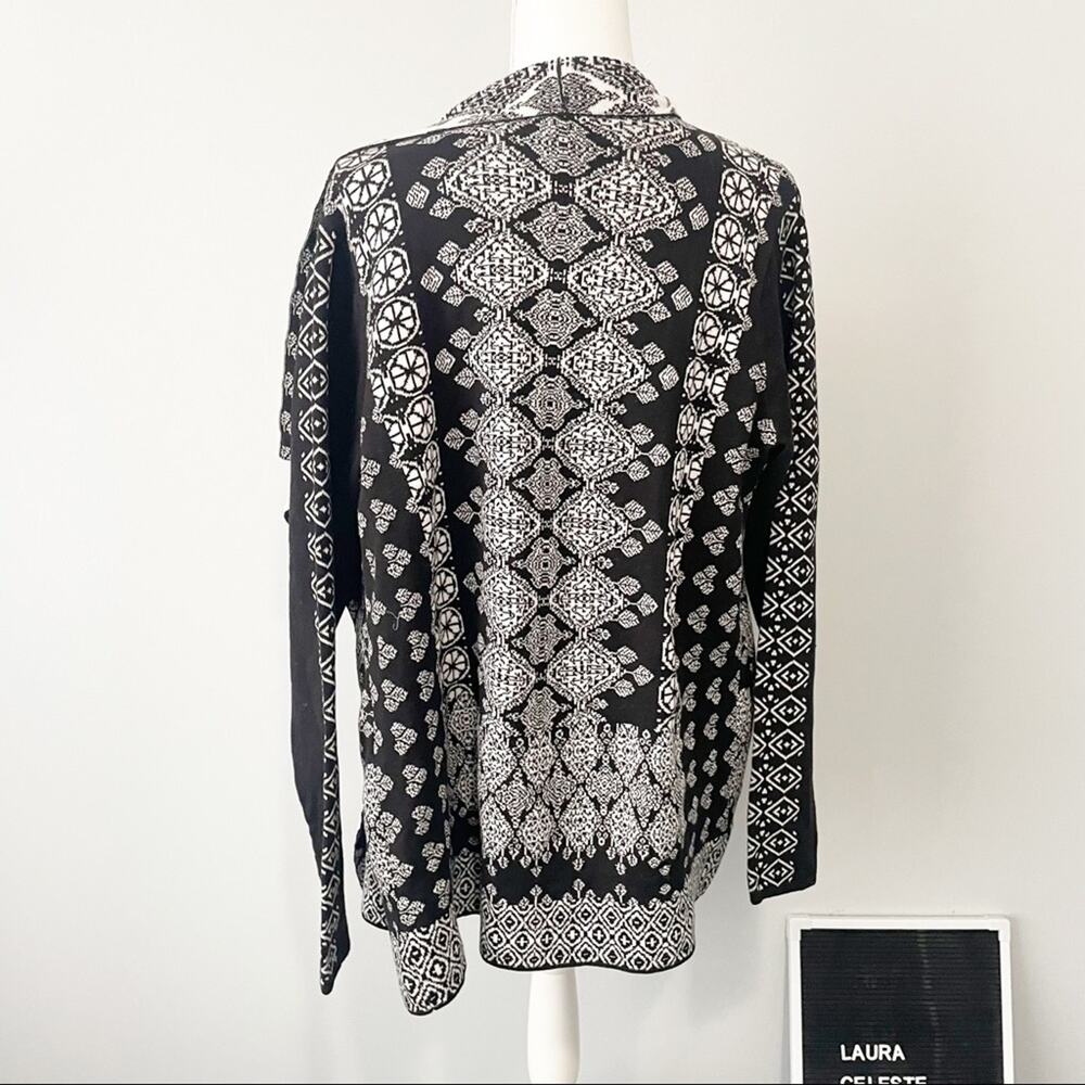 Lucky Brand black white open drape cardigan size large NWT waterfall - Picture 4 of 9